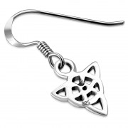 Celtic Trinity Knot Dangle Silver Earrings, ep272h
